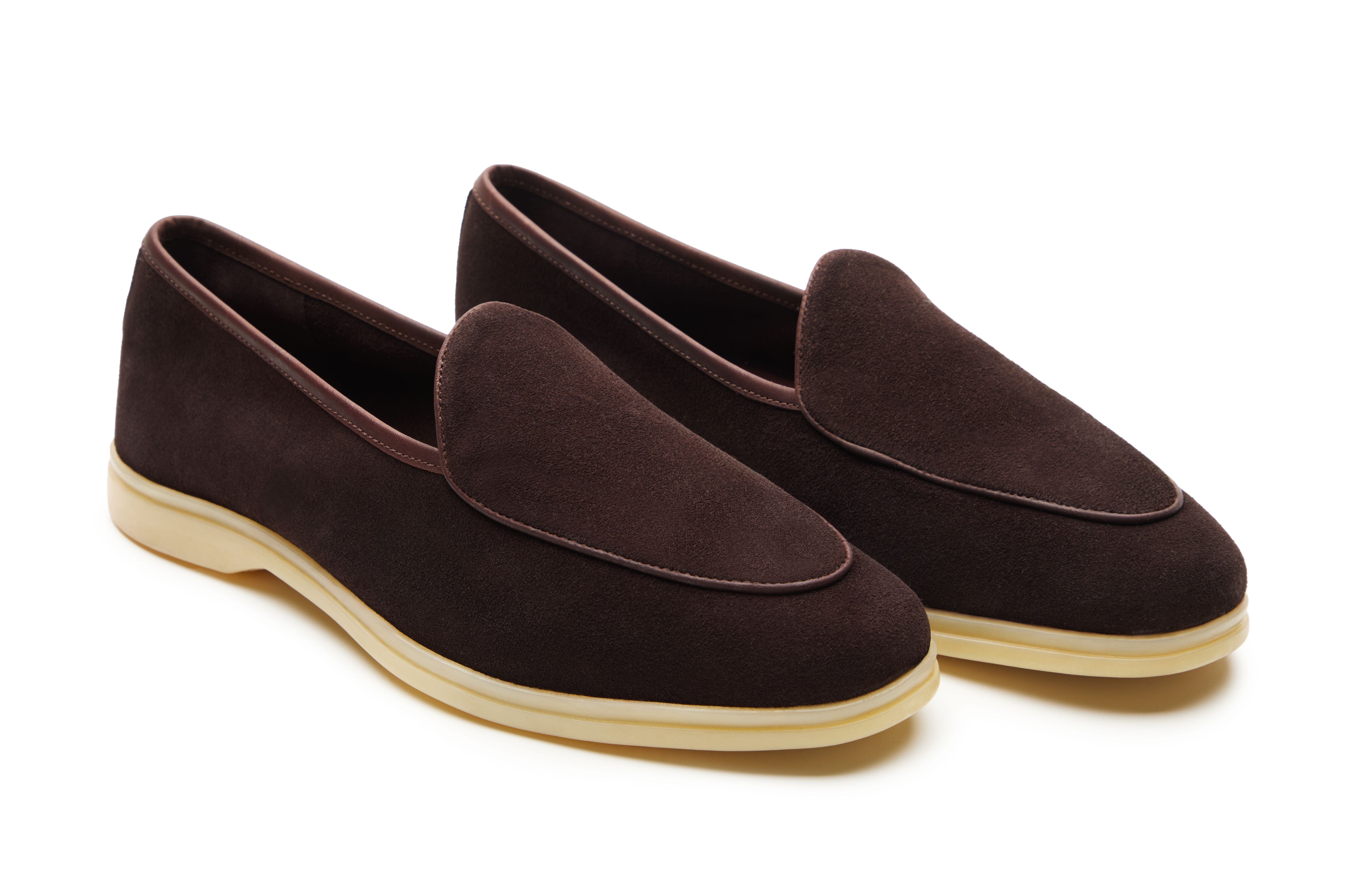 Belgian Style Yacht Loafers In Cocoa Brown