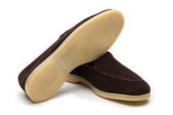 Belgian Style Yacht Loafers In Cocoa Brown