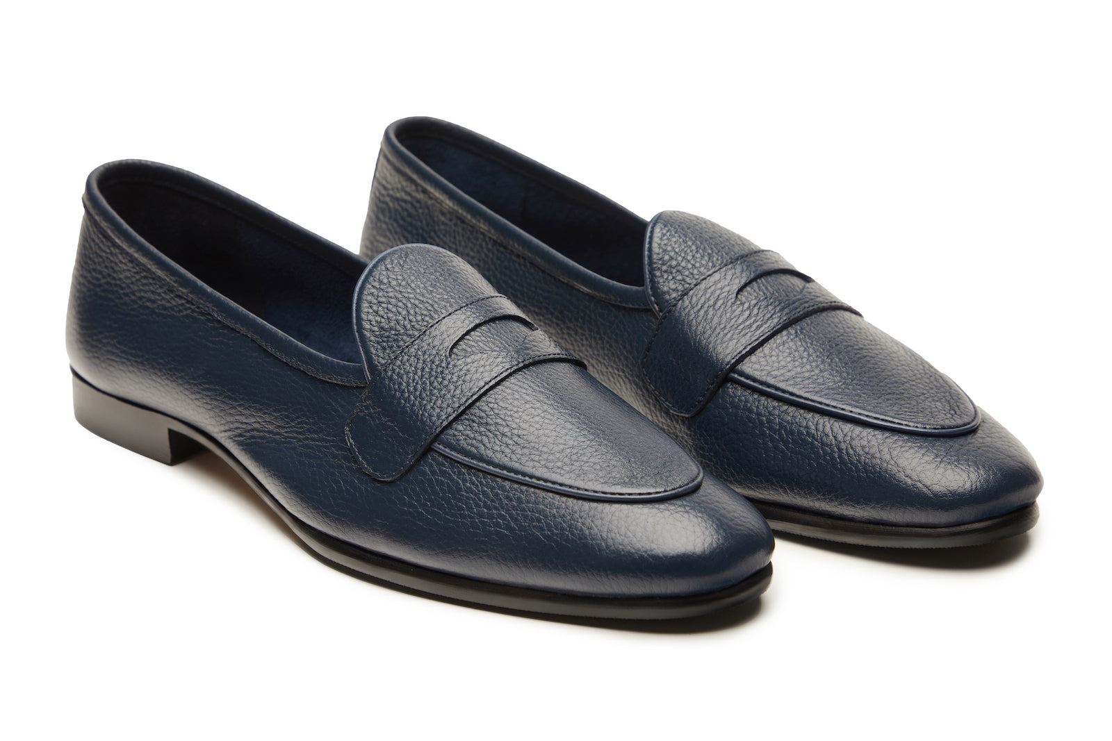 Belgian Loafers With Penny Saddle In  Navy