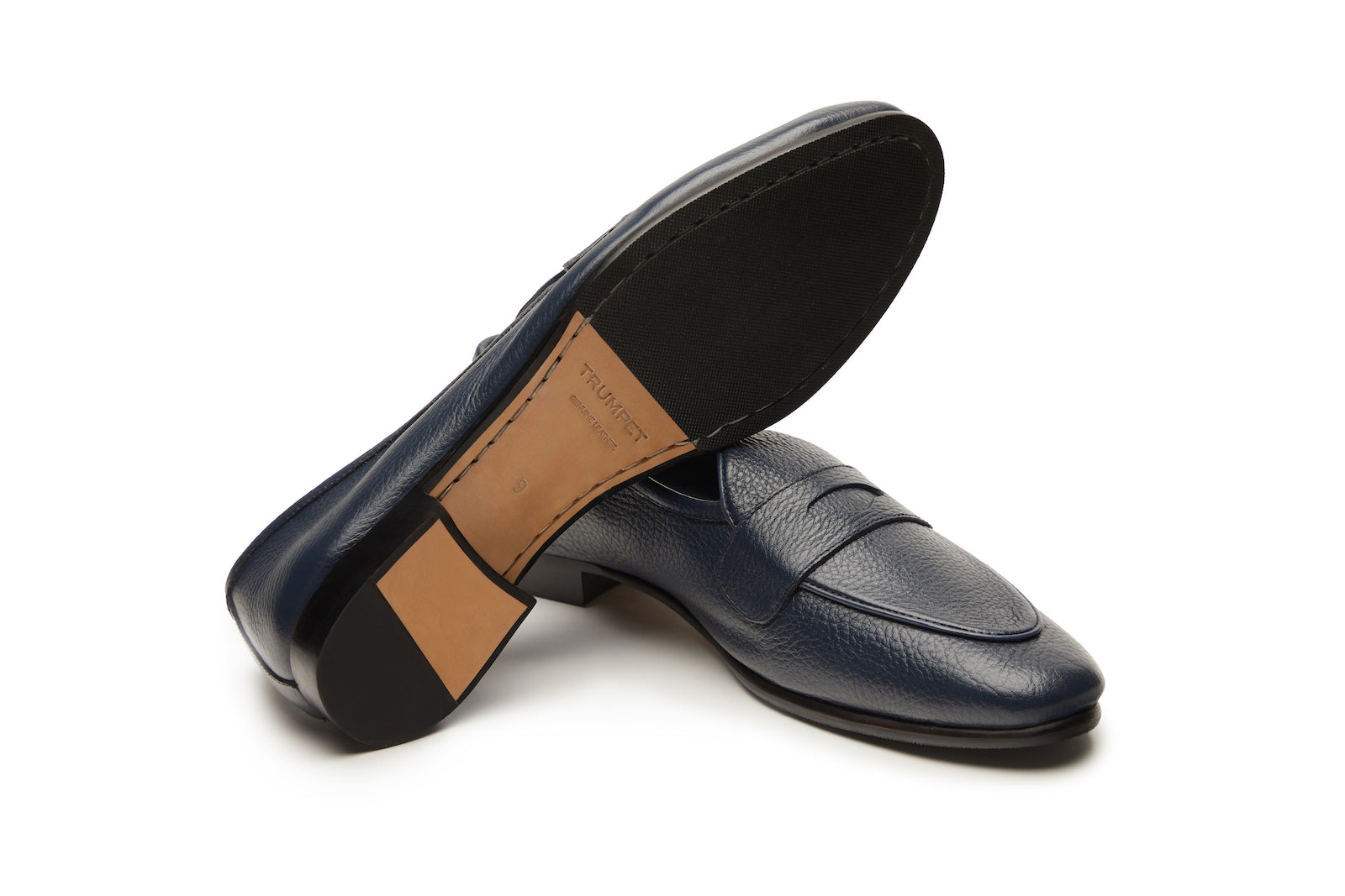 Belgian Loafers With Penny Saddle In  Navy