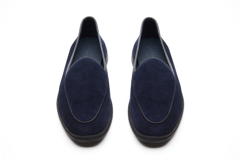 Belgian Loafers – Navy Suede