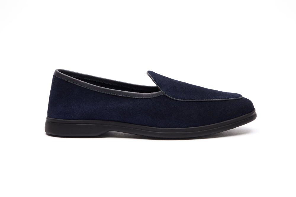 Belgian Loafers – Navy Suede
