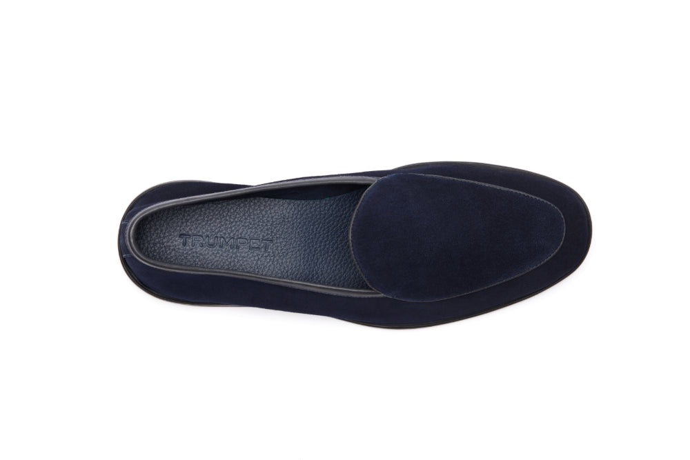 Belgian Loafers – Navy Suede