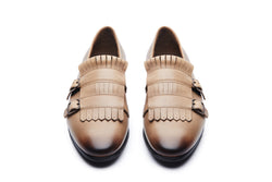 Daniel Fringe Loafer In Beige Calf