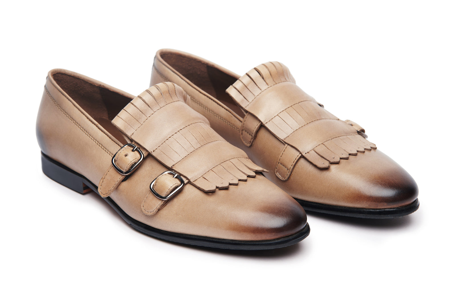 Daniel Fringe Loafer In Beige Calf