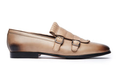 Daniel Fringe Loafer In Beige Calf