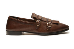 Double Monk Fringe Loafer In Brown Patina