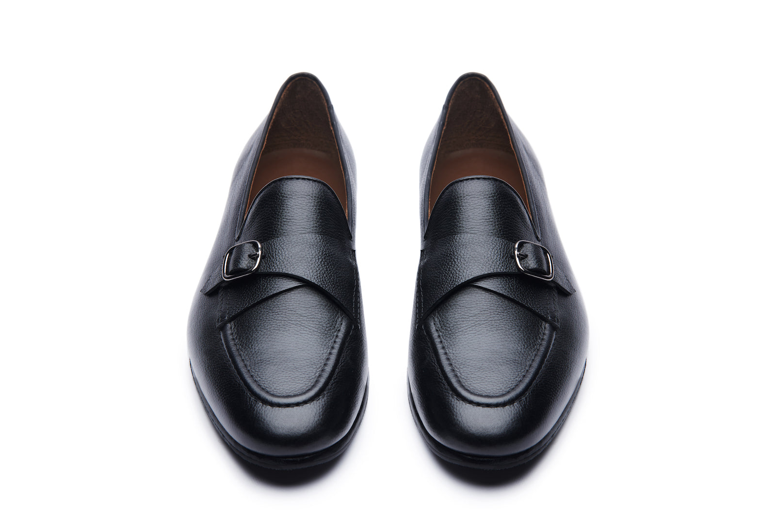 Cuban Single Buckle Loafers In Black