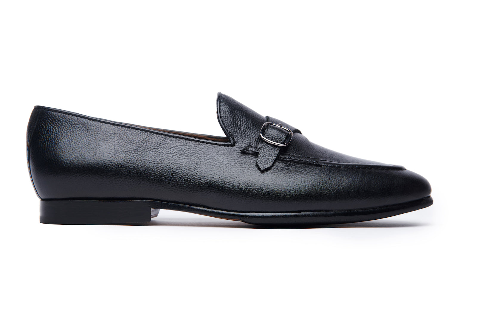 Cuban Single Buckle Loafers In Black