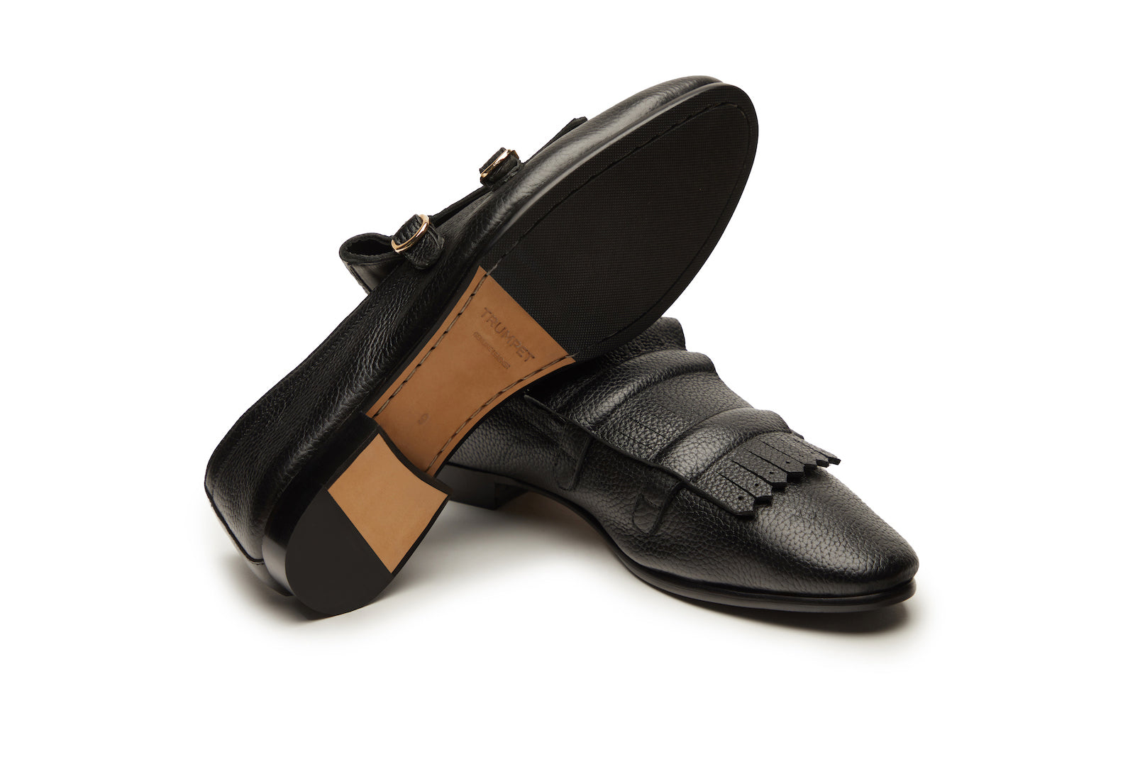 Double Monk Fringe Loafer In Black