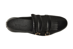 Double Monk Fringe Loafer In Black