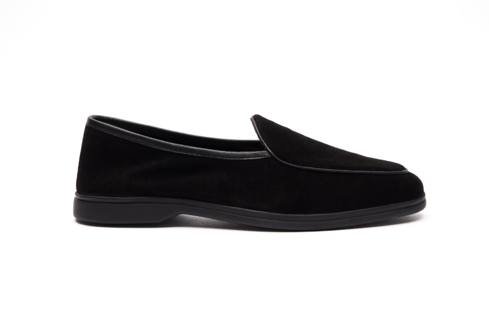 Belgian Loafers – Black Suede