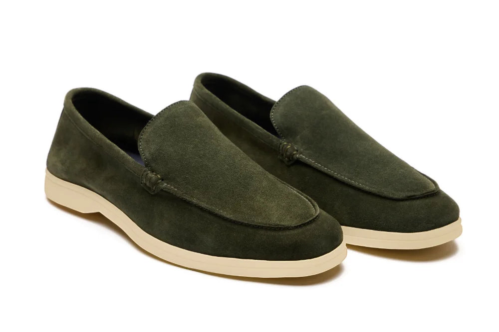 Yacht Loafers in Forest Green Suede