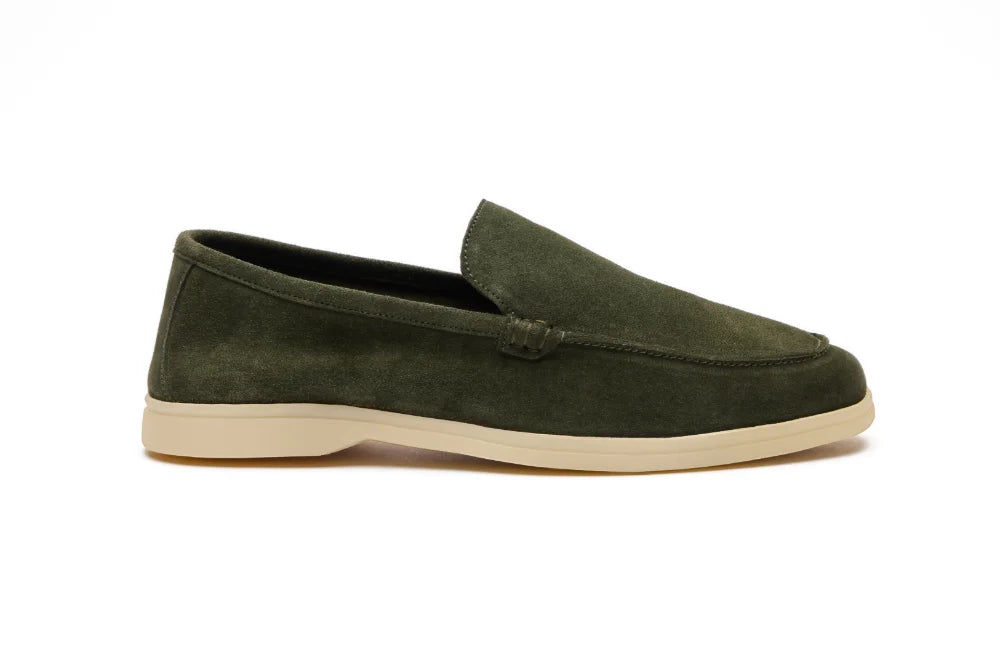 Yacht Loafers in Forest Green Suede