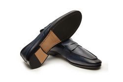 Full Strap Penny Strap Loafers In Brown Patina