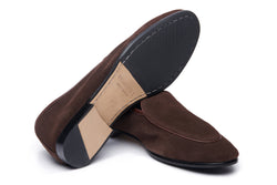 Belgian Loafer In Brown Suede