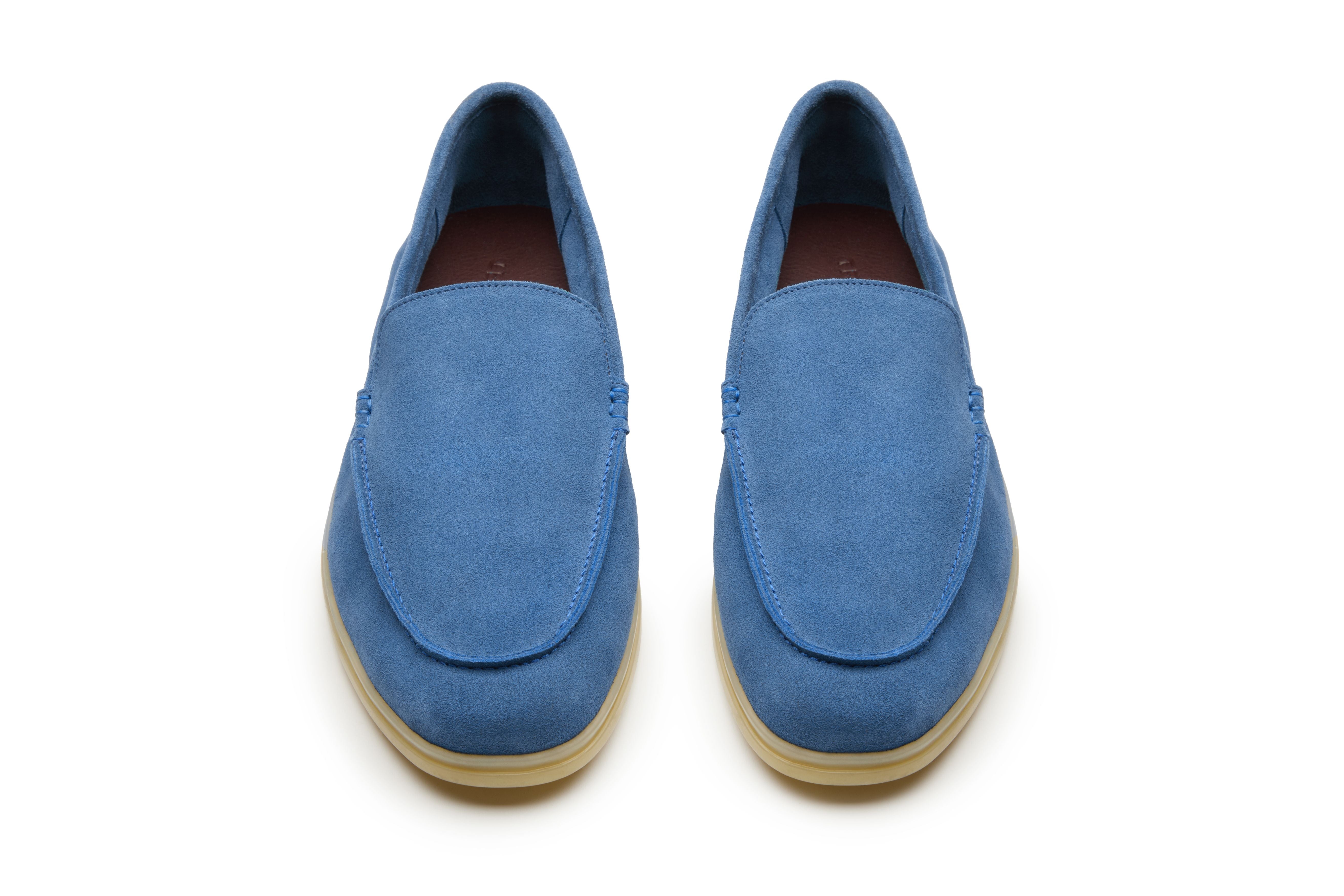 Yacht Loafers In Aqua Suede