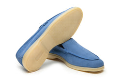 Yacht Loafers In Aqua Suede