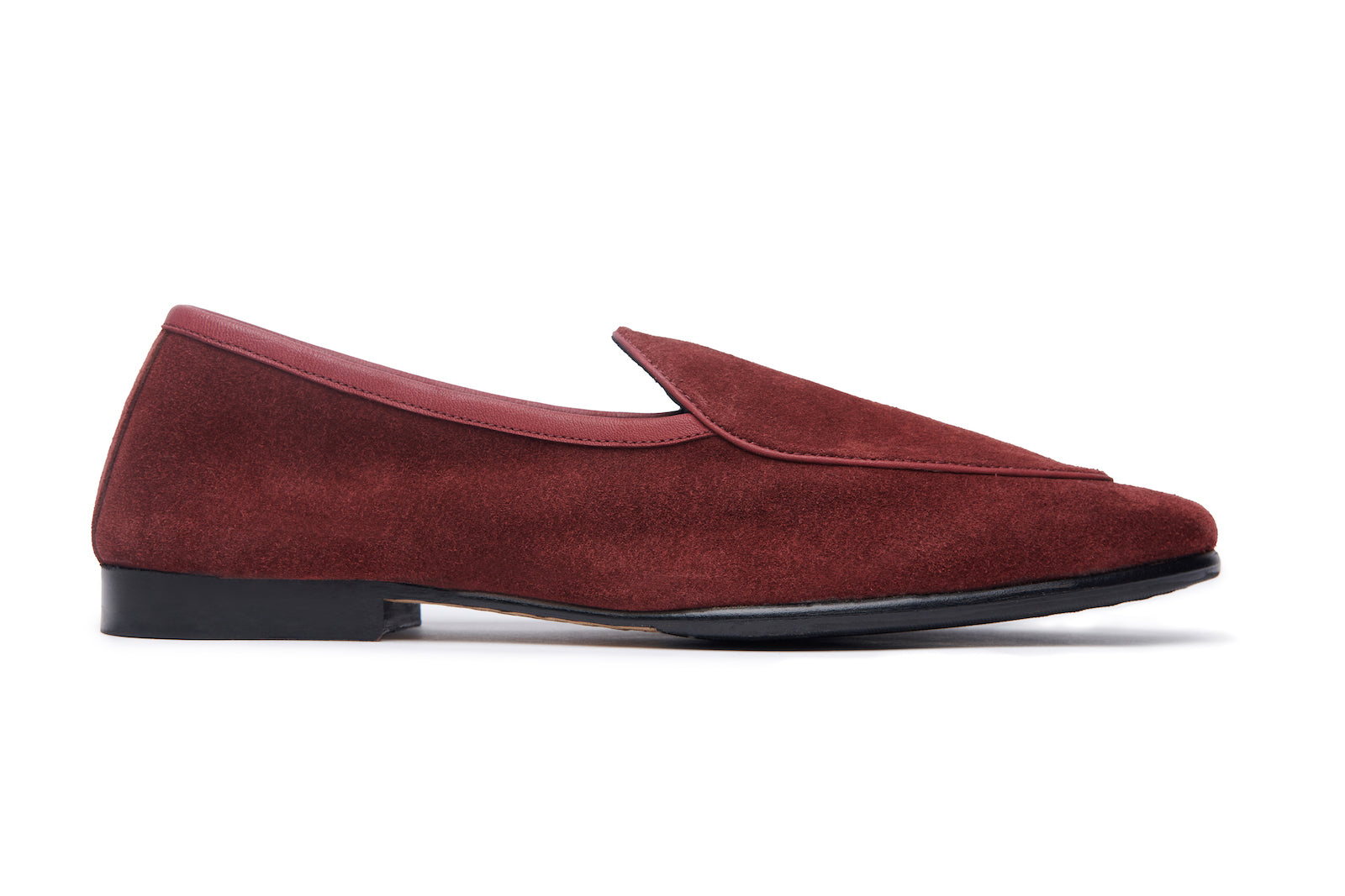 Belgian Loafer In Burgundy Suede