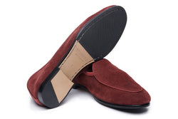 Belgian Loafer In Burgundy Suede