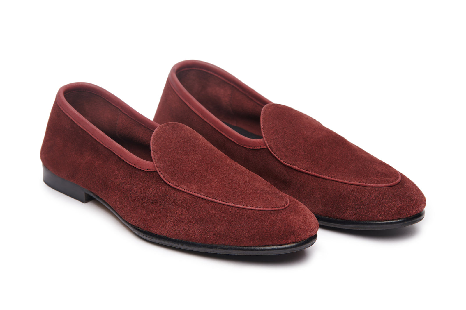 Belgian Loafer In Burgundy Suede