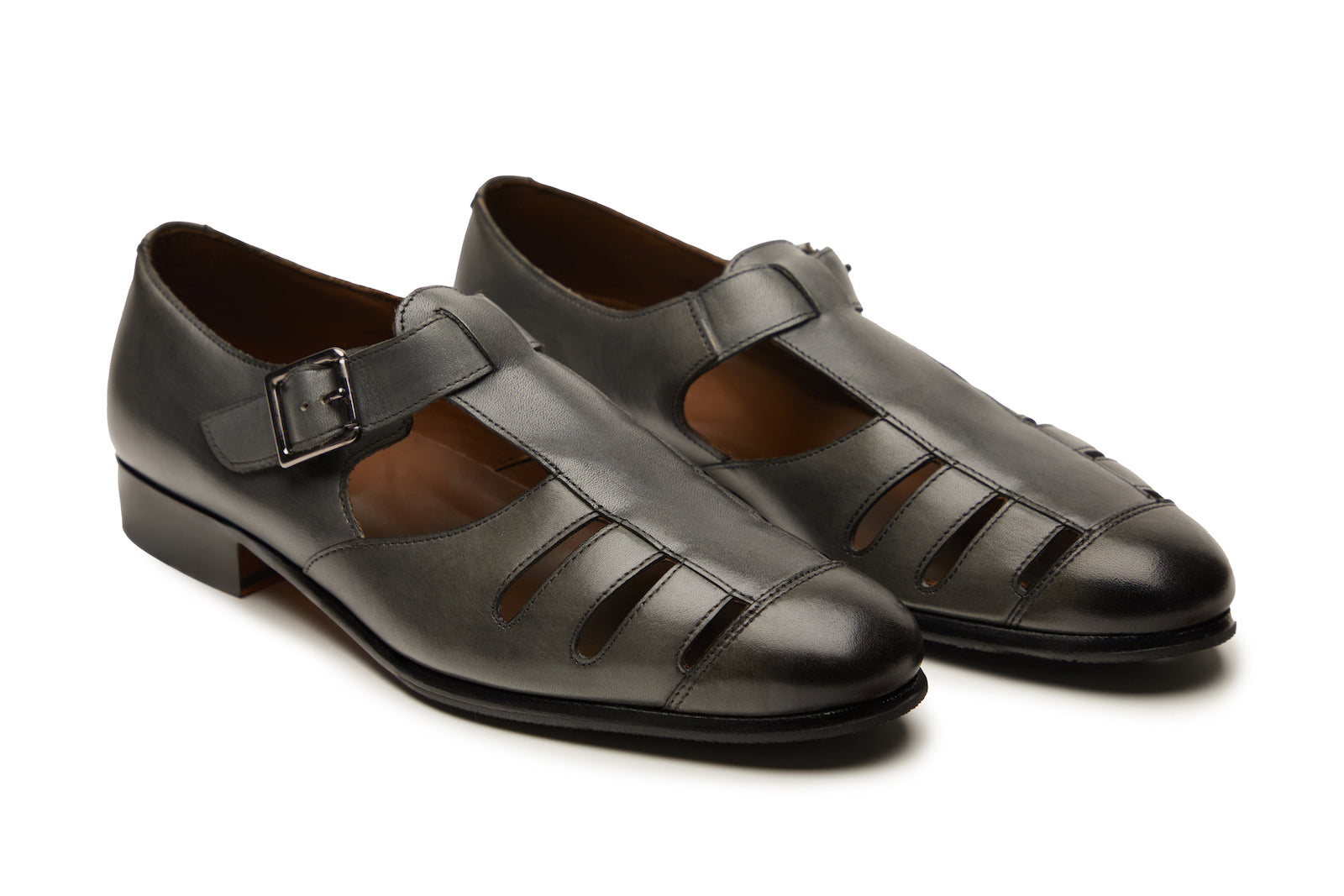 T-Bar Sandals In Graphite Grey