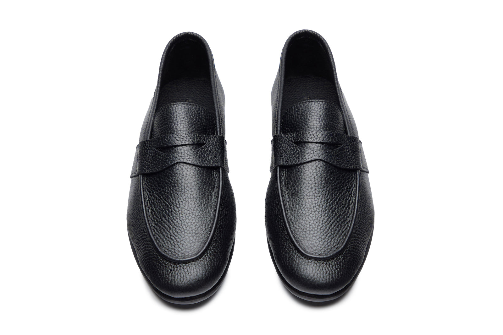 Full Strap Penny Strap Loafers In Black