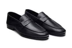 Full Strap Penny Strap Loafers In Black