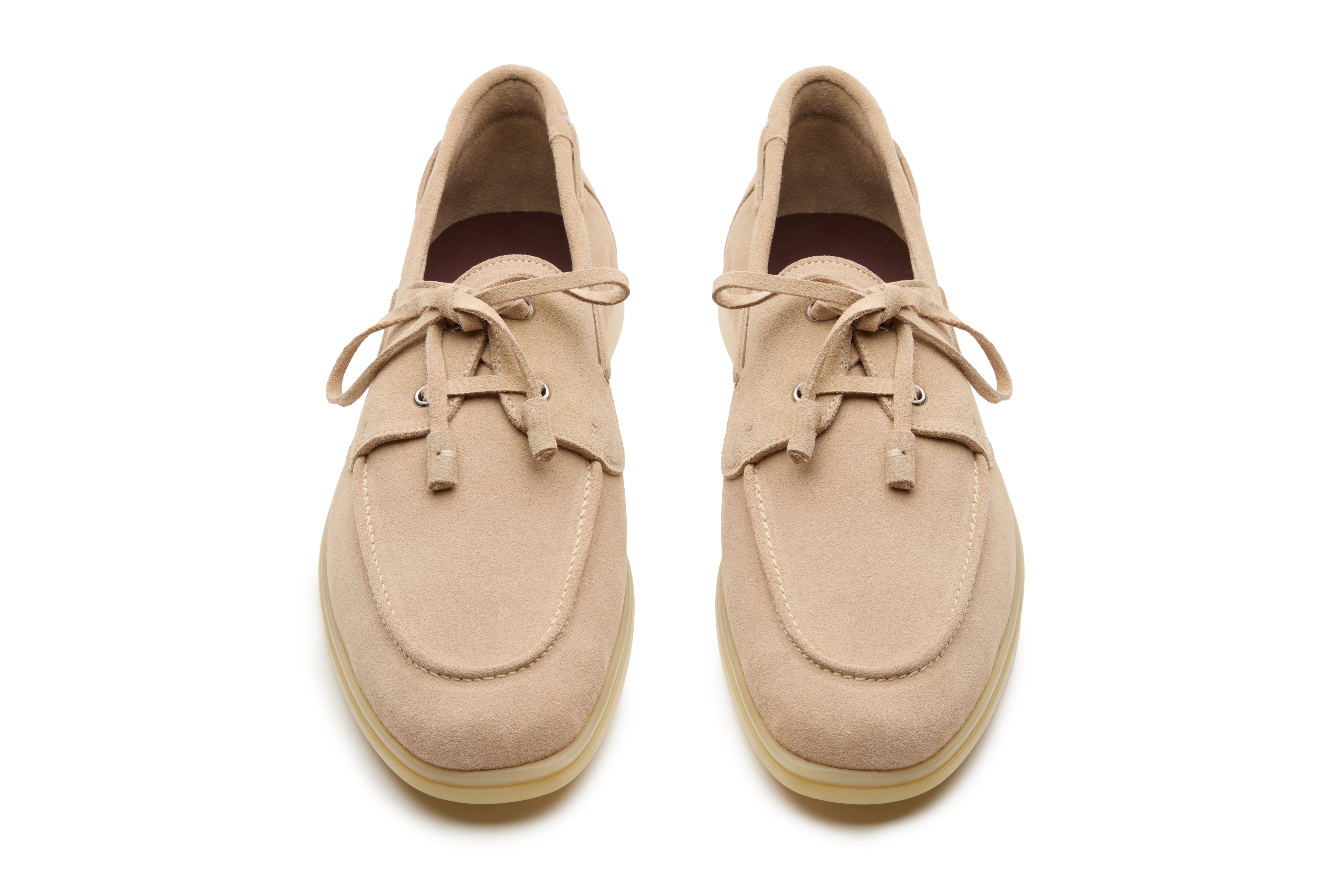 Boat Shoes In Beige Suede