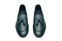 Belgian Loafer With Tassles In Bottle Green