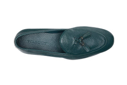 Belgian Loafer With Tassles In Bottle Green