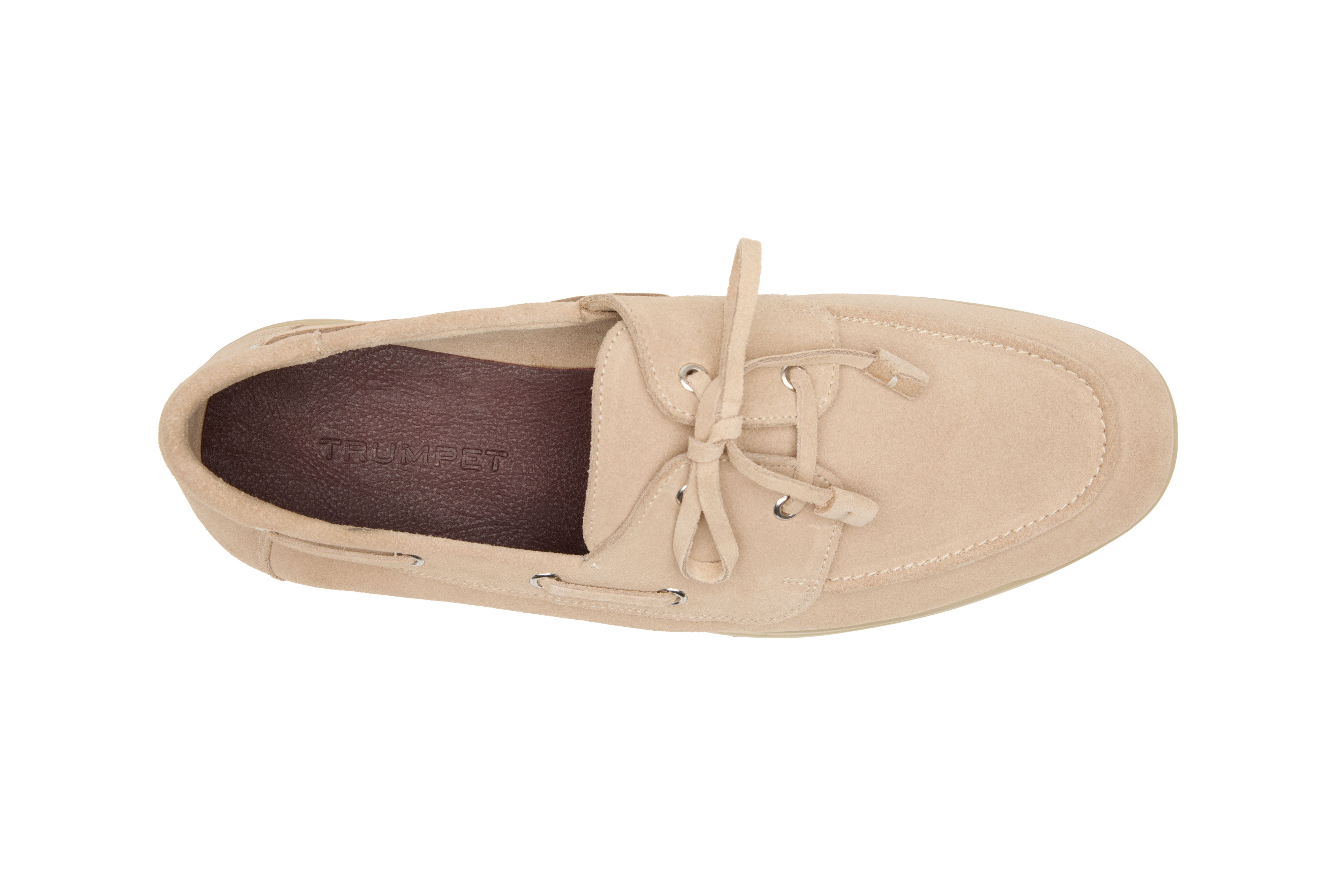 Boat Shoes In Beige Suede