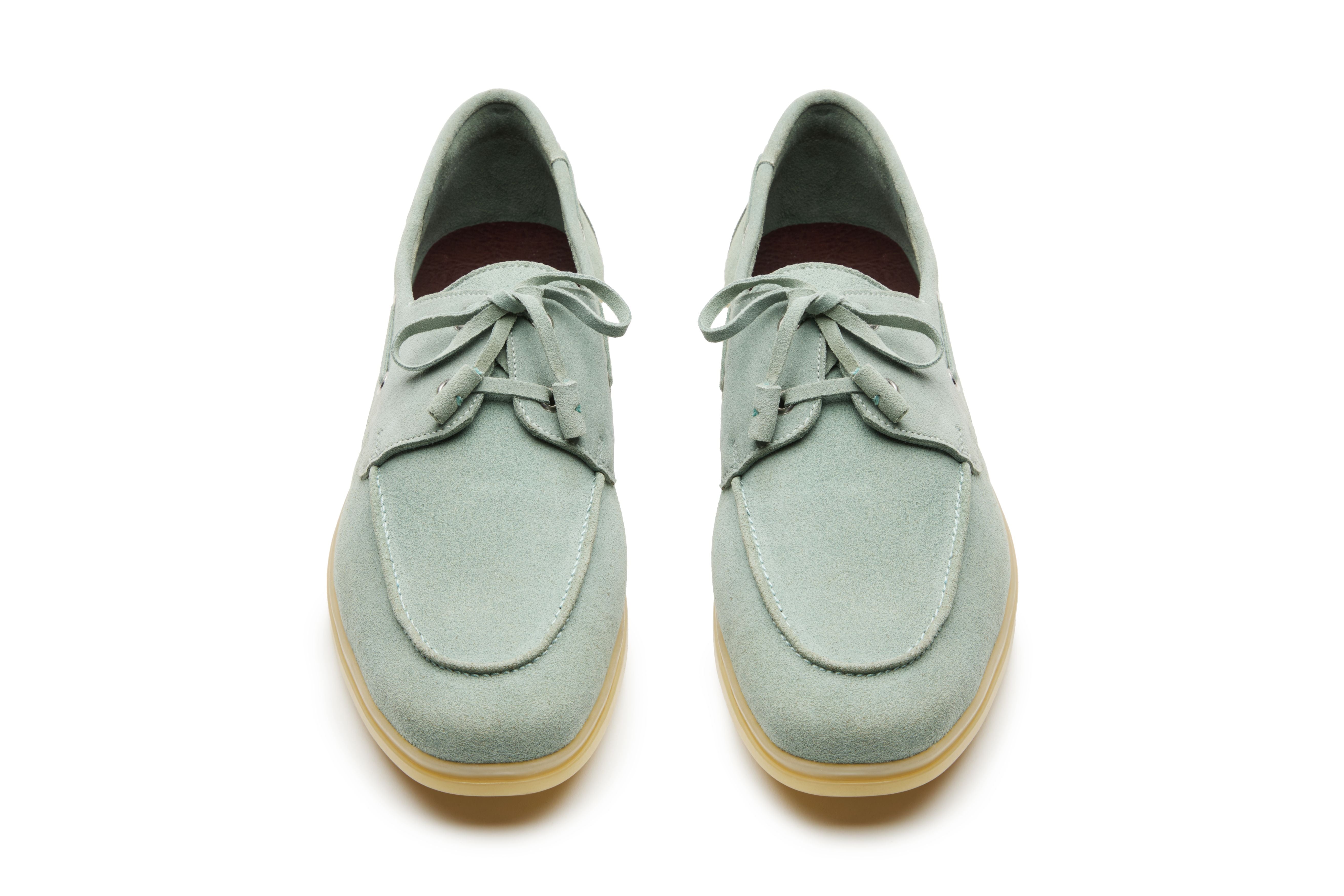 Boat Shoes In Pistachio Suede