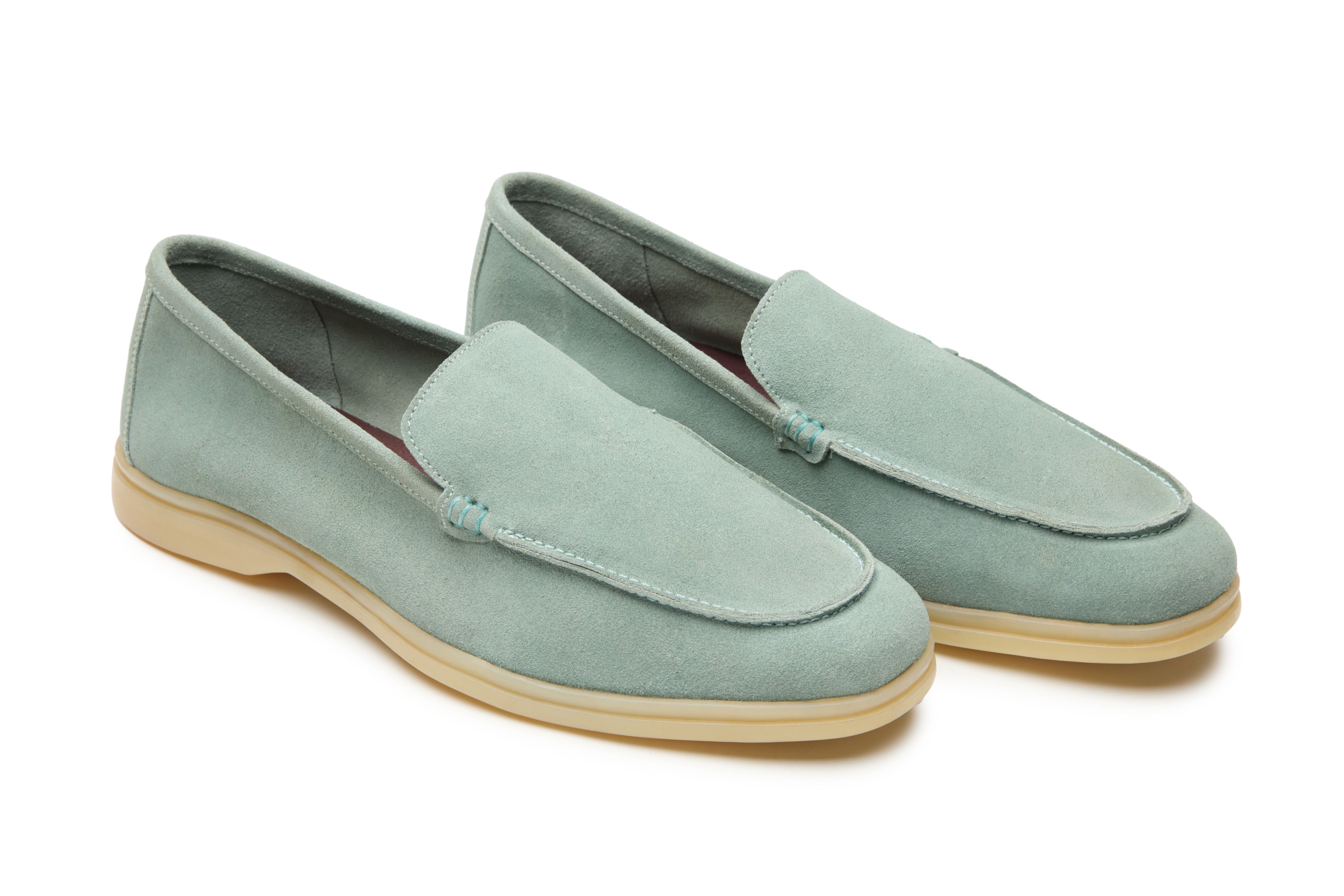 Yacht Loafers In Pistachio Suede