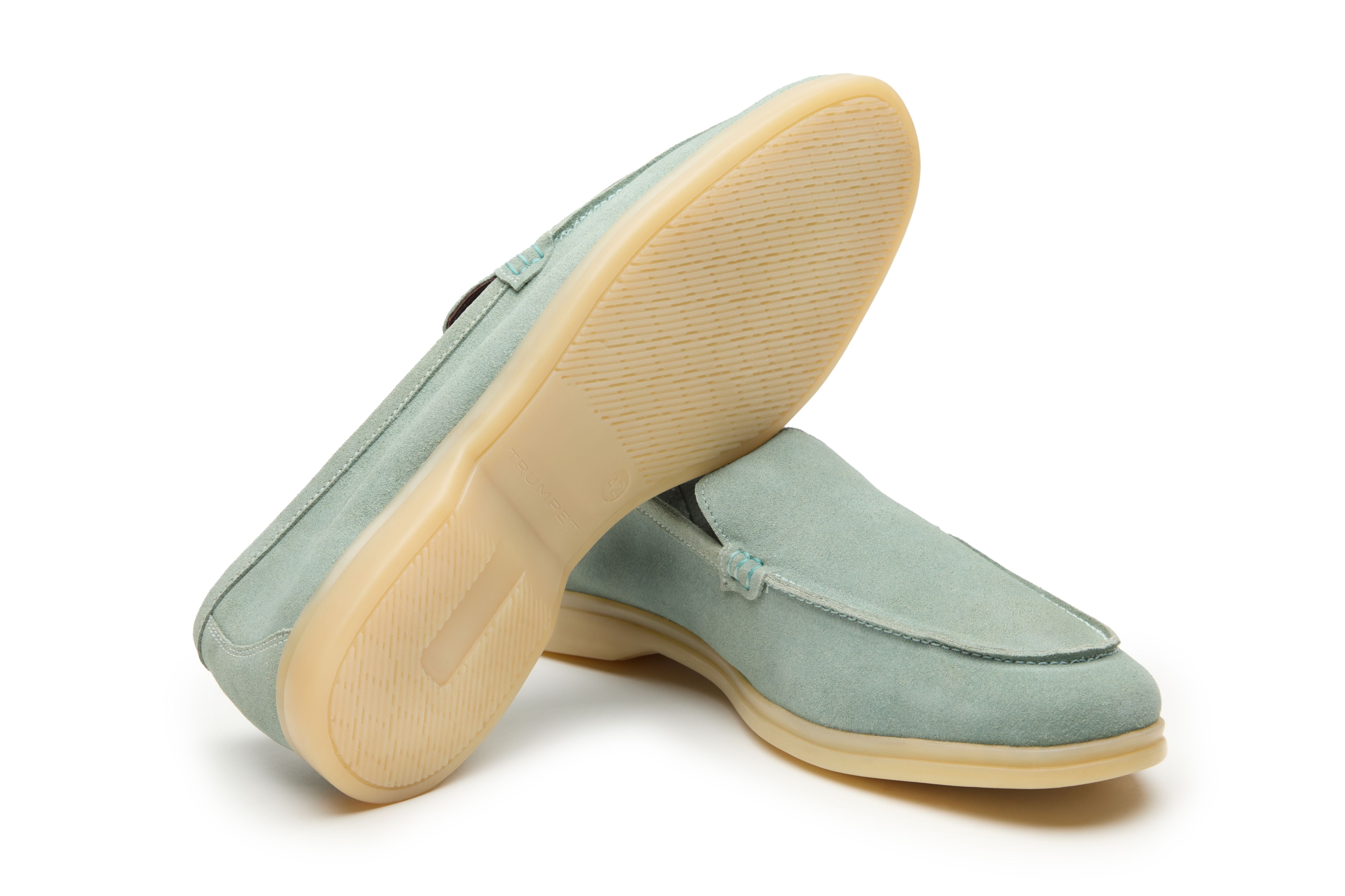 Yacht Loafers In Pistachio Suede