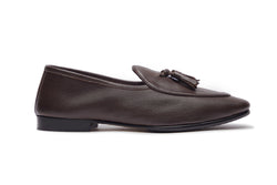 Belgian Loafer With Tassles In Brown Patina