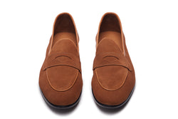 Belgian Loafers With Penny Saddle In  Tan Suede