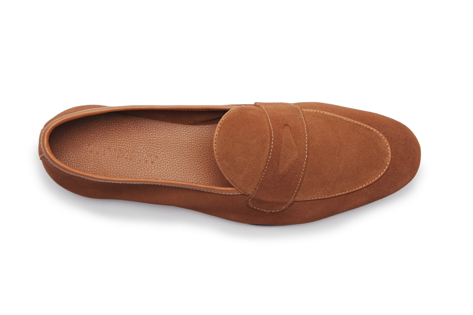 Belgian Loafers With Penny Saddle In  Tan Suede