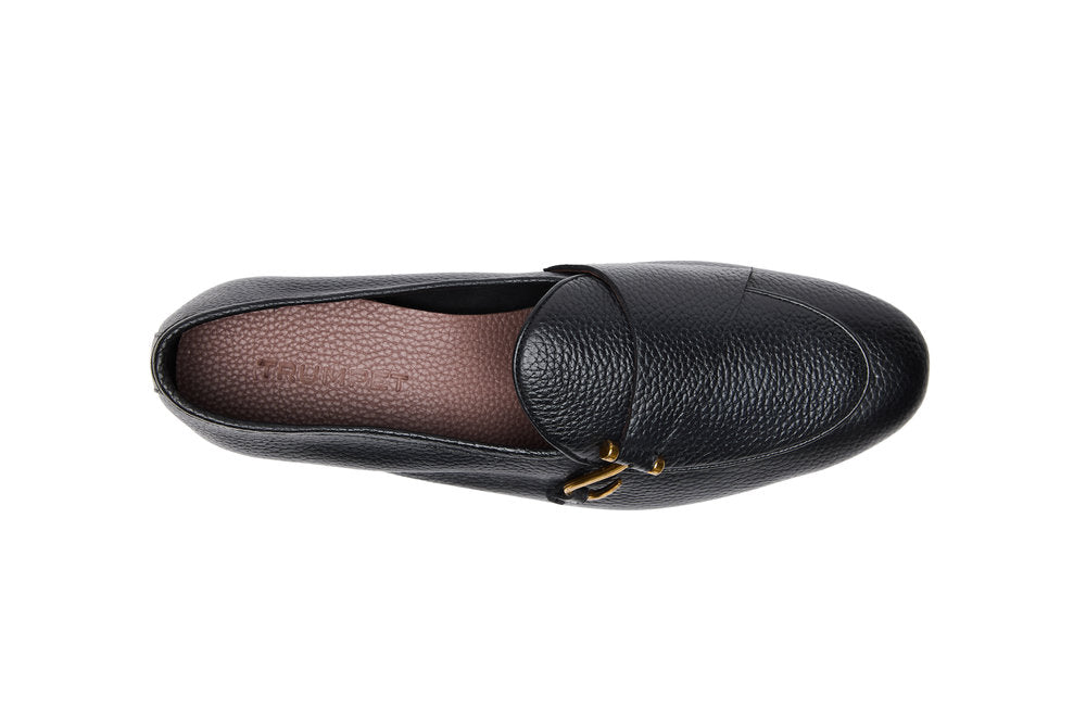 Belgian Loafers with Hook in Black Milled