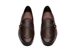Belgian Loafers with Hook in Brown Milled