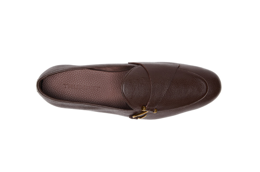 Belgian Loafers with Hook in Brown Milled