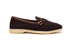 Belgian Hook Yacht Loafers in Cocoa Suede