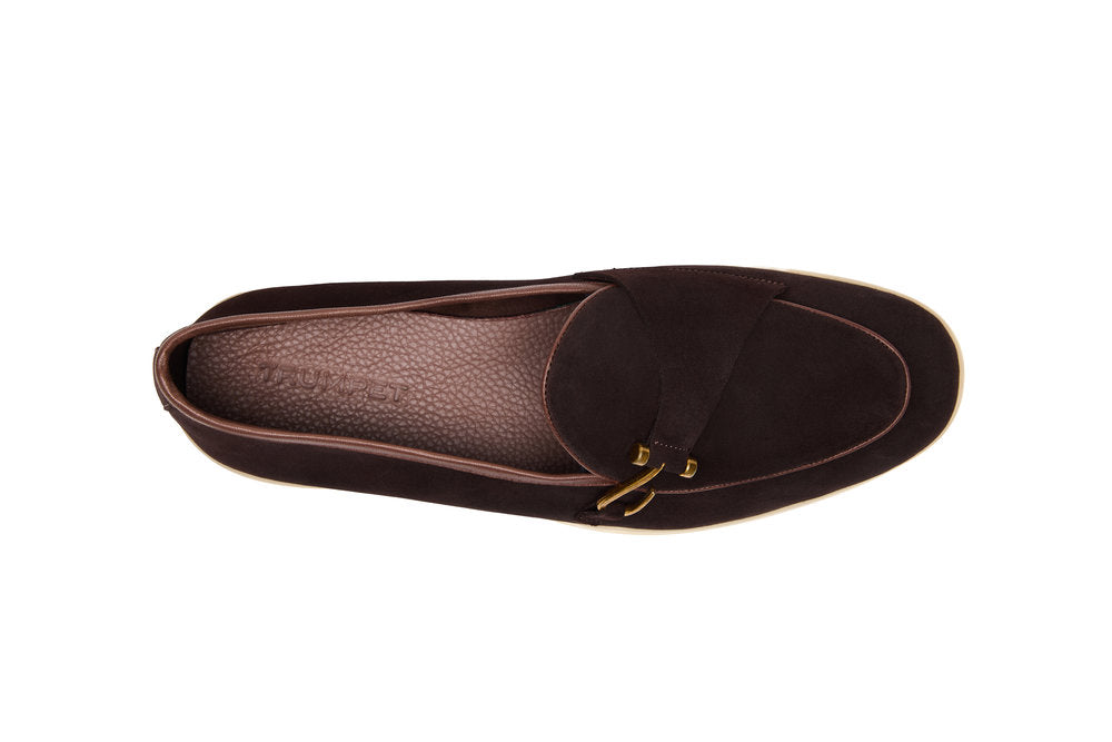Belgian Hook Yacht Loafers in Cocoa Suede