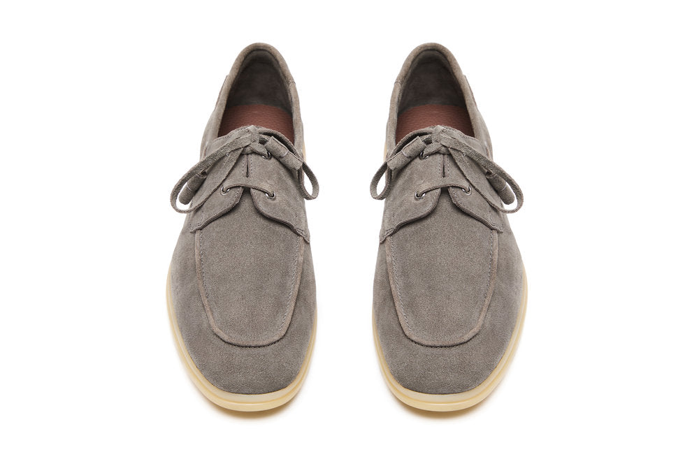 Boat Shoes in Dark Grey Suede