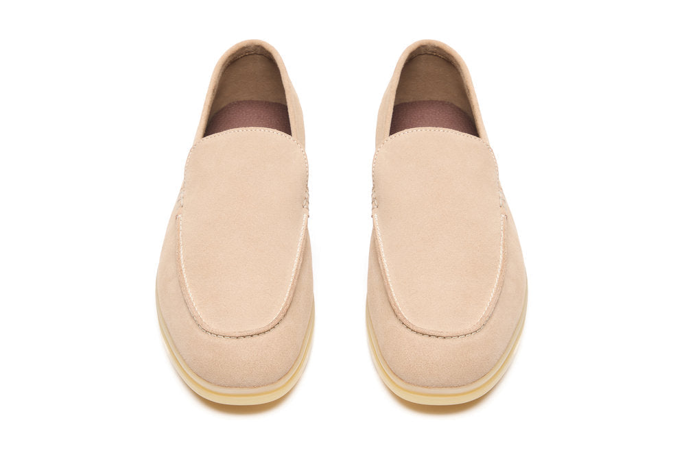 Yacht Loafers in Beige Suede