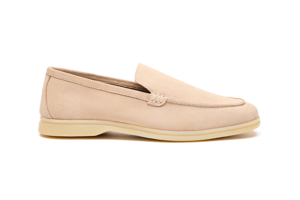 Yacht Loafers in Beige Suede